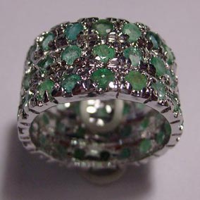 Emerald Silver Ring