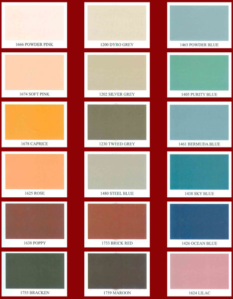 Matt Emulsion Paint Colour Chart