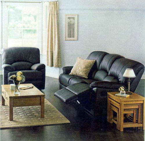 Recliner Leather Sofa Set