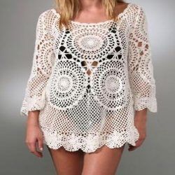 Crocheted Cotton Crochet Womens Tops, Size : XL