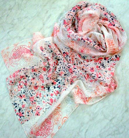 Designer Cotton Scarves - EC-3303, Color : pink