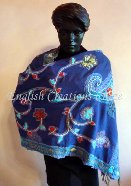 ENGLISH CREATIONS Kashmiri Embroidery Shawls, Size : 70*180cm