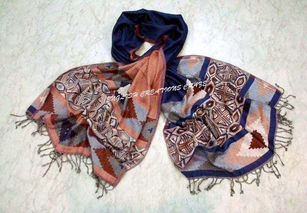 ENGLISH CREATIONS Viscose Woven Scarves, Color : Black