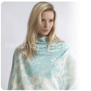 ENGLISH CREATIONS Finest yarn Wool Beaded Stoles, Size : 70*180CM