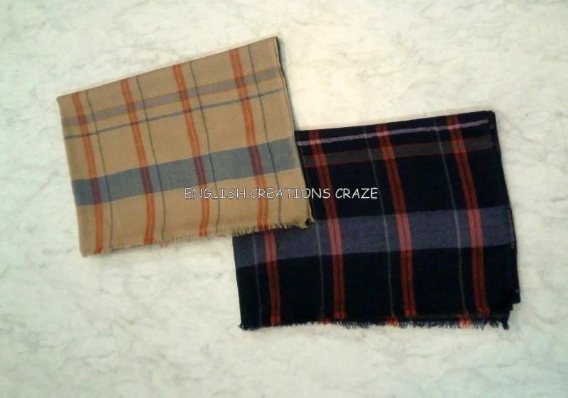 Wool melange heavy quality stripes STOLES, Size : 70*180CM