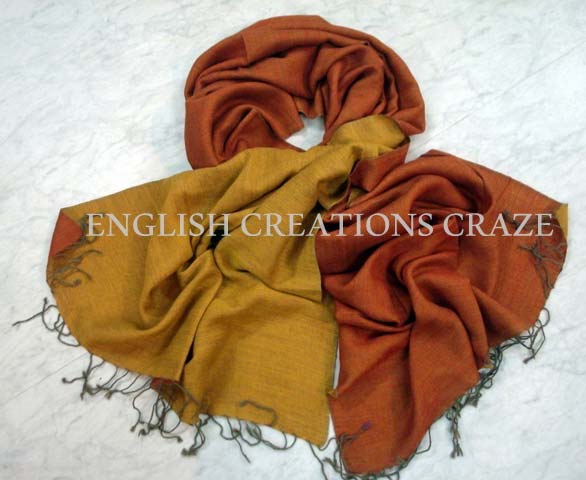 Wool Reversible Scarves, Color : Orange