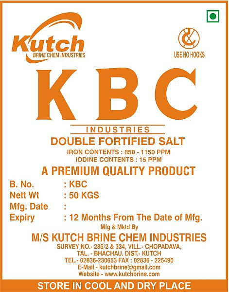 Double Fortified Salt, for Cooking, Packaging Type : HDPE/PP Bags