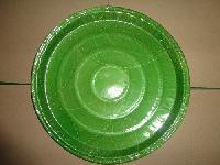 disposable green laminated paper plates