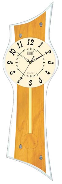 Regulate Glass Pendulum Clock, Color : WOOD, COLA