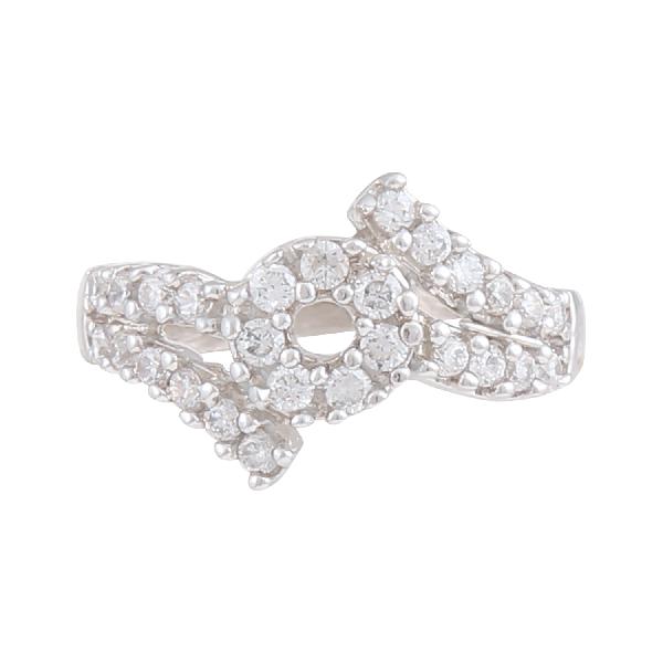 Silver Classy Rhodium Plated Cz diamond ring