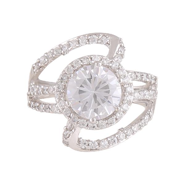 Sterling Silver engagement Diamond Ring, Gender : Female