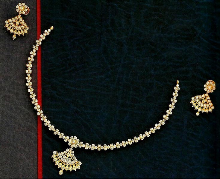 Diamond Studded Necklace Set