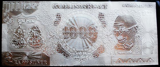 Silver Currency Bank Note