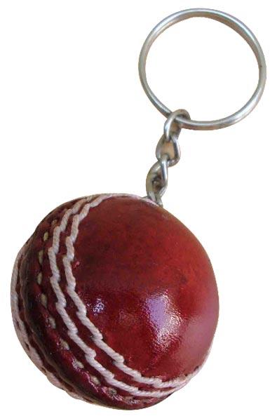 Cricket Ball Keychain
