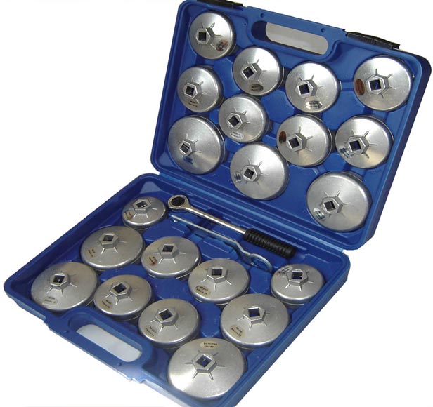 BETOOLL HW0103 23pcs Aluminum Alloy Cup Type Oil Filter Cap Wrench Socket Removal Tool Set 1/2dr with a Storage Case 