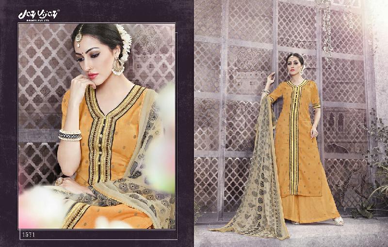 Desi Rasa Fabulous Long Length Palazzo Style Cotton Salwar Suit at Rs ...