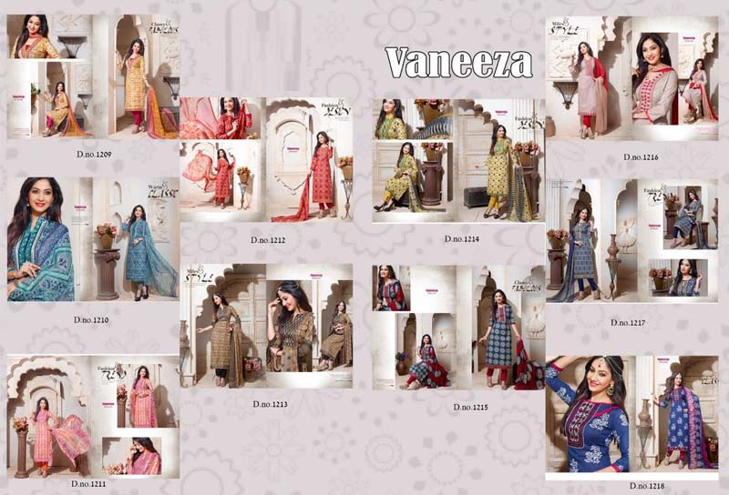 vanezza-Designer Latest Fashion Cotton Straight Heavy Dress Material