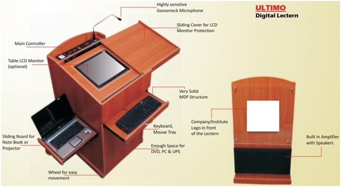 Wooden Frame ULTIMO Digital Lectern Podium