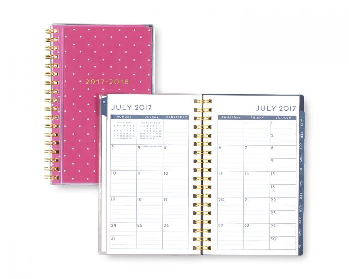 DABNEY LEE SWISS DOT PINK MONTHLY PLANNER