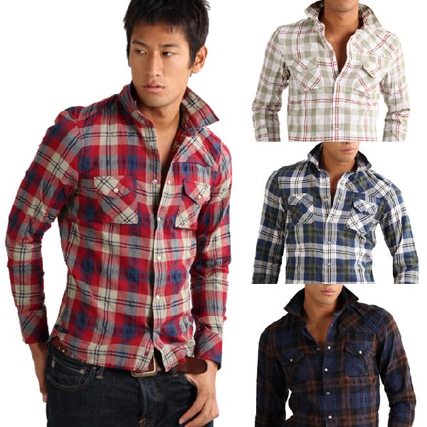 Printed Polyester Checkered Shirts, Size : M, XL