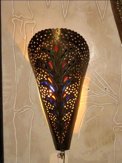 Moorish Brass Wall Mounted Lamps