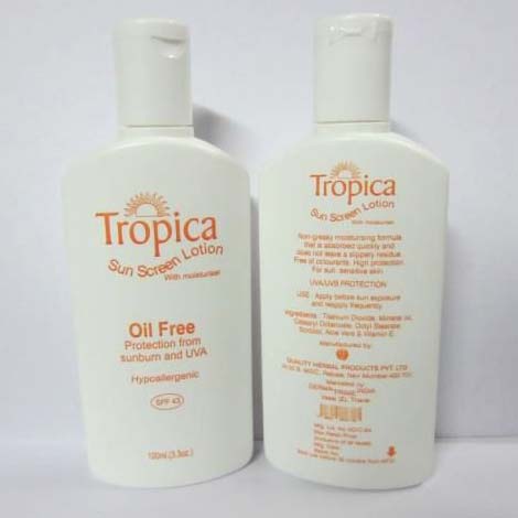 Tropica Sunscreen Lotion, for Uv Protection, Feature : Moisturizer, Nourishing