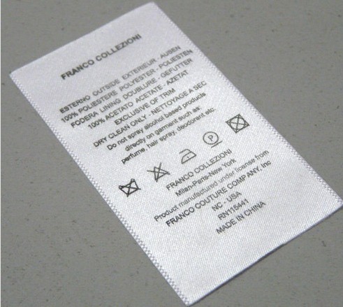 Wash care Label for Shirt