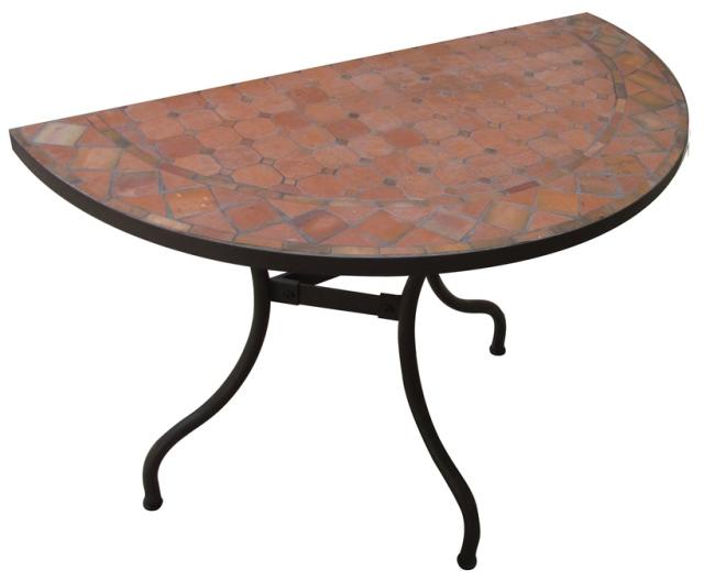 half round wrought iron table