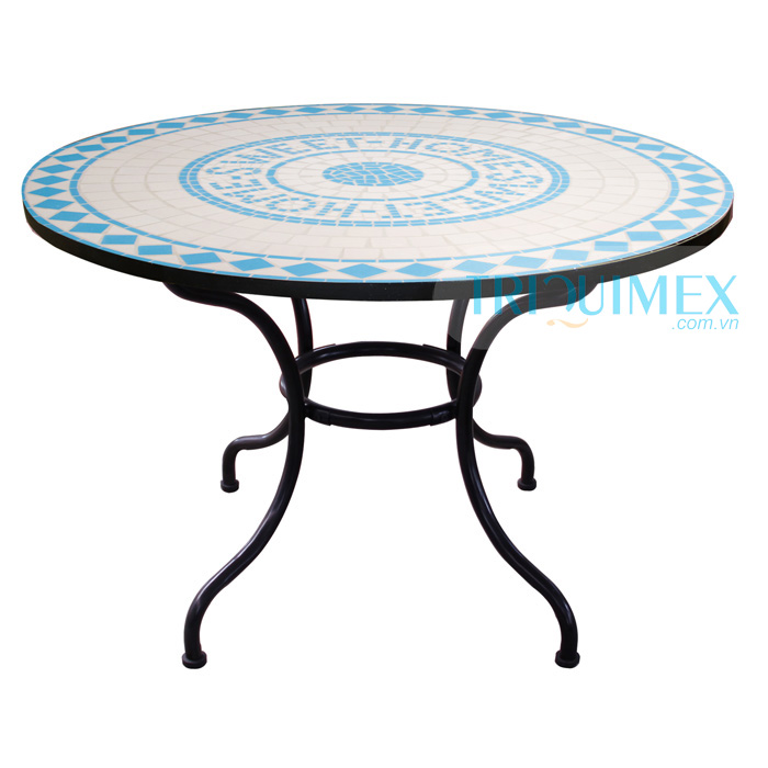 Ceramic Mosaic Round Dining Table By, Mosaic Dining Table