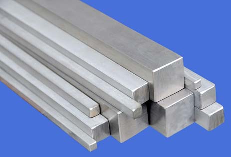 Metal Stainless Steel Square Bars, Color : Metallic, Silver