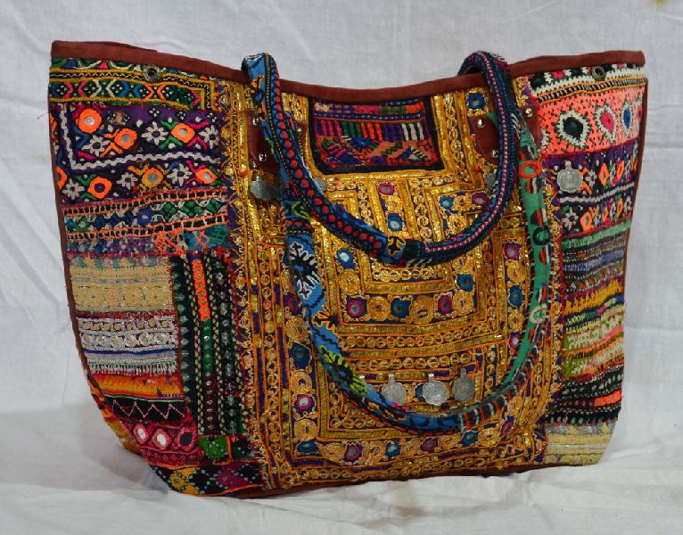Cotton Canvas Casual Wear Embroidered Ladies Fashion Handmade Bags