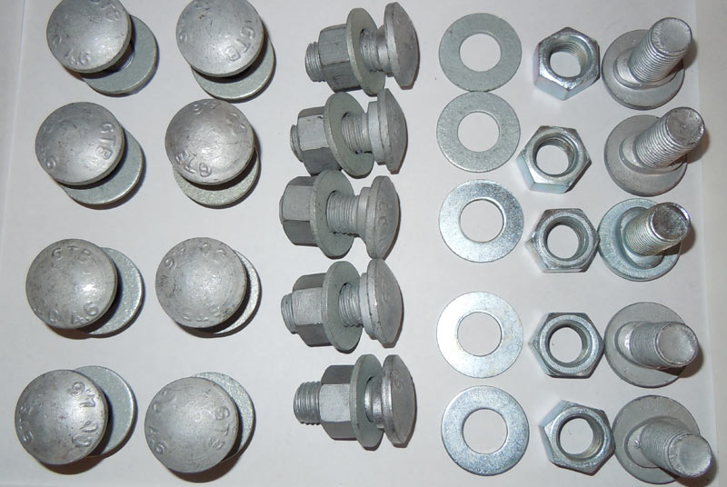 ROAD CRASH BARRIER, BUTTON HEAD BOLTS, NUTS, WASHERS