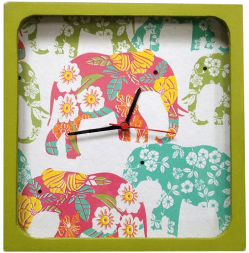 Green Elephant Clock