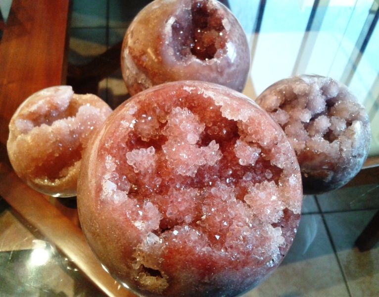 Rose Agate Geode Balls
