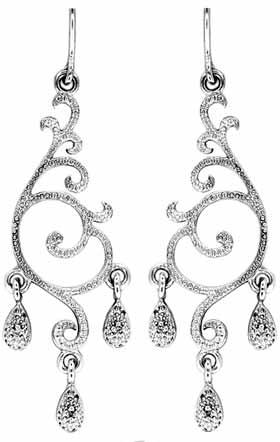 Silver Diamond Earrings - Ex1004
