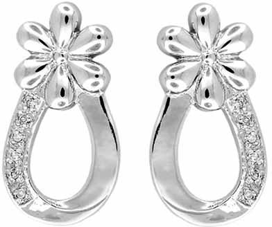 Silver Diamond Earrings - Ex1065
