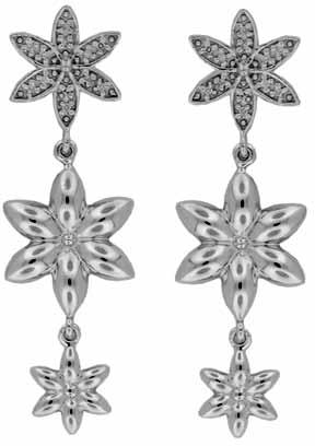 Silver Diamond Earrings - Ex1258