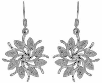Silver Diamond Earrings - Ex1327