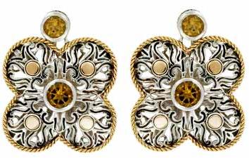 Gold Silver Earrings - (ED7572)