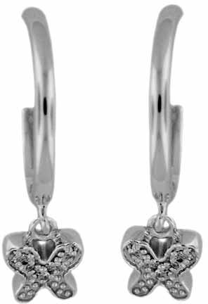 Silver Diamond Earrings - (eh1139)