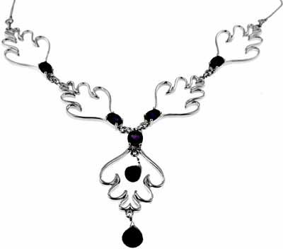 Silver Gemstone Necklace N26286