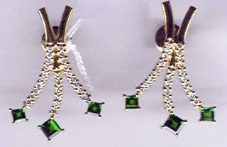 Diamond Emerald Gold Earrings Dge-05