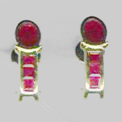 Diamond Ruby Gold Earrings Dge-010