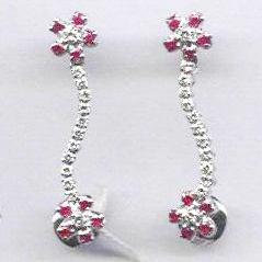 Diamond Ruby Gold Earrings Dge-011