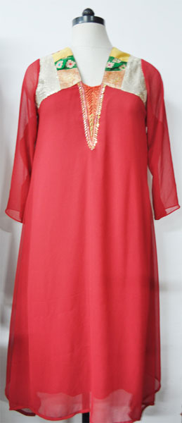 Red Georgette Kurti