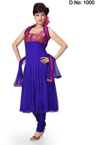 Designer Anarkali Salwar Suit, Color : Blue