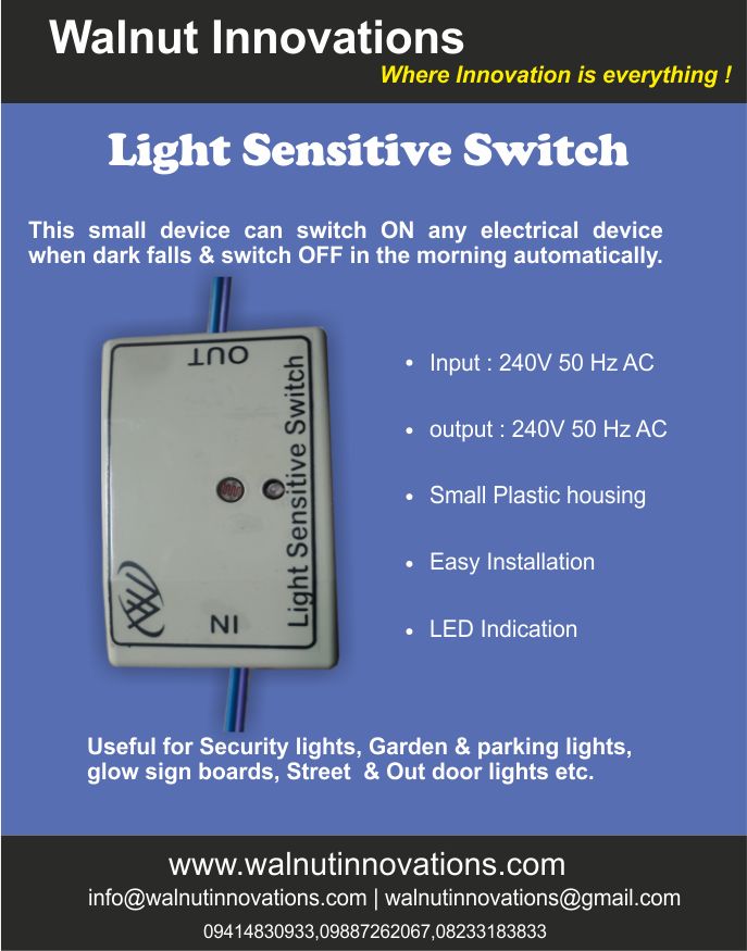Light Sensitive Day Night Switch
