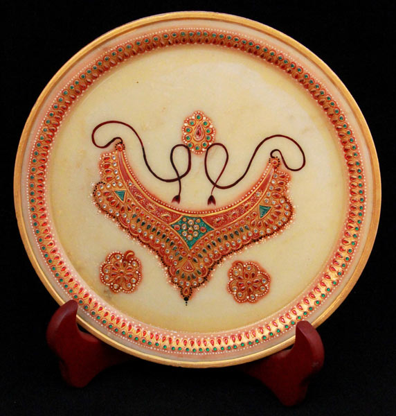Necklace Painted Marble Plate