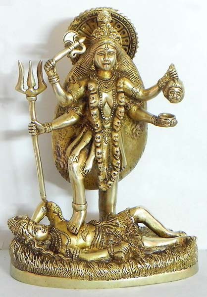 Polished Brass Kali Mata Statue, for Home, Feature : Complete Finishing, Decent Look, Perfect Shape