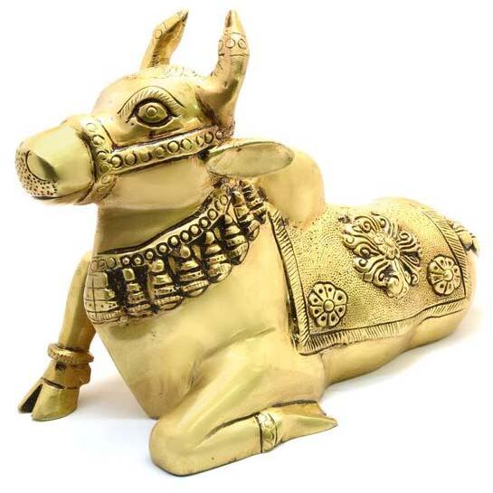 Polished Brass Nandi Statue, for Dust Proof, Dust Resistance, Heat Resistance, Color : Golden